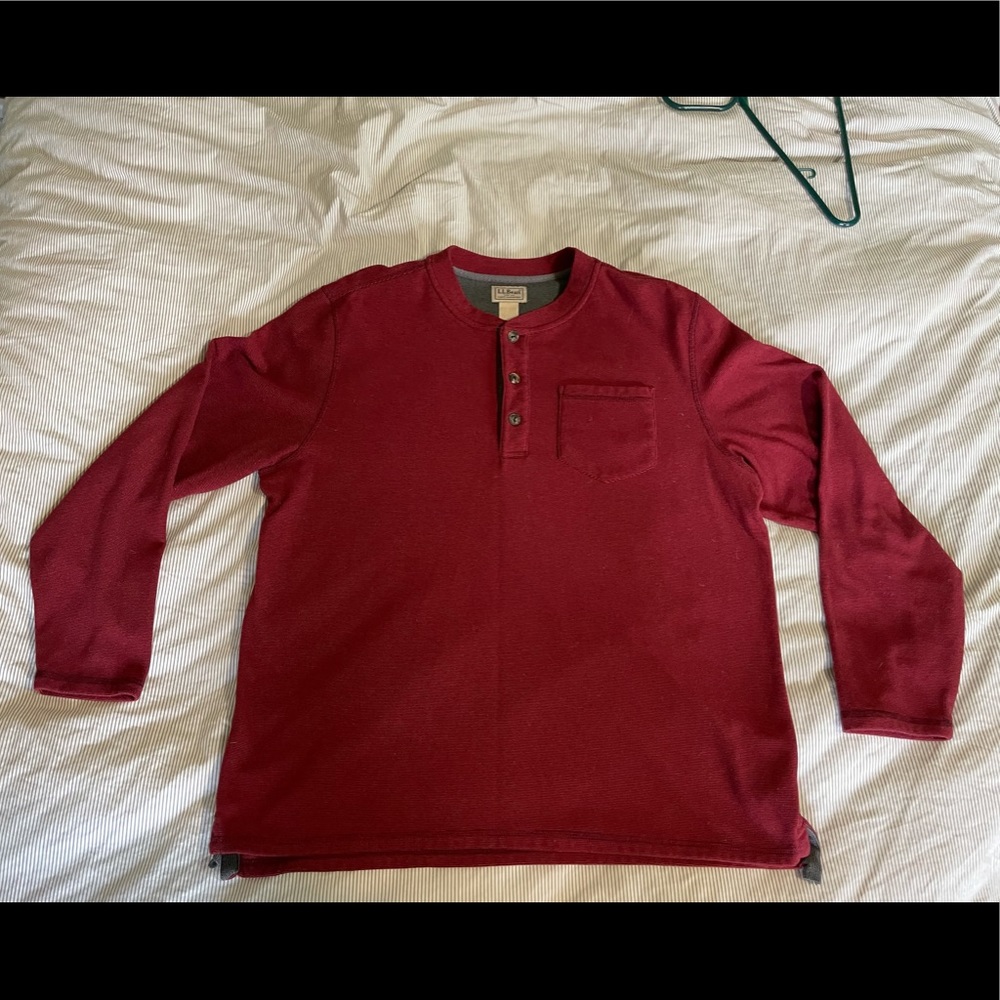 L.L. Bean 3 button long sleeve shirt